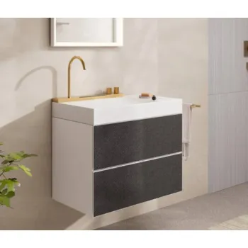 Vannas istabas izlietnes komplekts Hansgrohe Avalegra - izlietne 78x48 cm, ar termostatisko jaucējkrānu un dušu, 2 strūklas, pulēta zelta krāsa 22473990