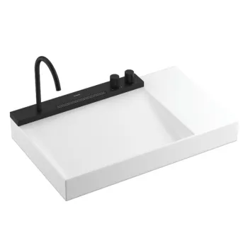 Vannas istabas izlietnes komplekts Hansgrohe Avalegra - izlietne 78x48 cm, ar termostatisko jaucējkrānu un dušu, 2 strūklas, matēti melna 22473670