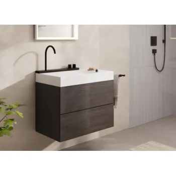 Vannas istabas izlietnes komplekts Hansgrohe Avalegra - izlietne 78x48 cm, ar termostatisko jaucējkrānu un dušu, 2 strūklas, matēti melna 22473670