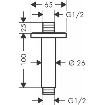 Dušas galvas turētājs Hansgrohe Vernis Shape 10 cm, matēti melns 26406670