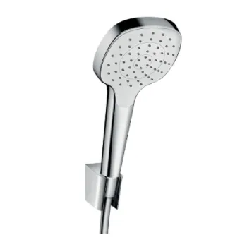 Dušas komplekts Hansgrohe Croma Select E, rokas duša ar šļūteni un turētāju, balta/hromēta 26424400