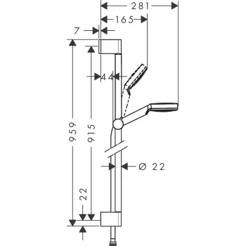Dušas Komplekts Hansgrohe Crometta 100, EcoSmart 9 l/min, dušas stienis 90 cm, balts/hroms 26539400