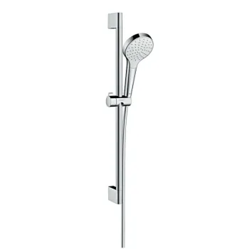 Dušas komplekts Hansgrohe Croma Select S, 1jet EcoSmart 9 l/min 0,65 m, balts/hroms 26565400
