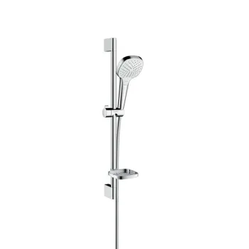 Dušas komplekts Hansgrohe Croma Select E Vario  0,65 m ar Casetta ziepju trauku, balts/hroms 26586400
