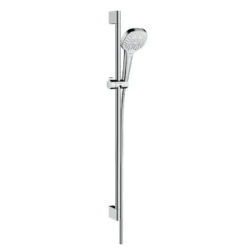Dušas komplekts Hansgrohe Croma Select E Multi, 3 plūsmas veidi, balts/hroms 26590400