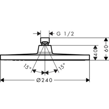 Dušas galva Hansgrohe Crometta S 24 cm, matēti melna 26723670