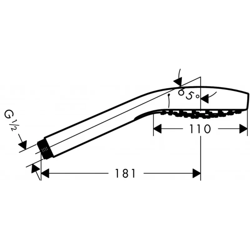 Dušas klausule Hansgrohe Croma Select S, 110, balta/hromēta, 26804400