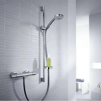 Dušas sistēma Hansgrohe Croma 100 ar termostatu, 3 strūklas, 65 cm stienis, hroms 27086000