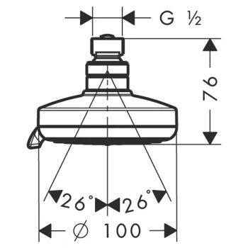 Dušas Galva Hansgrohe Croma 100, 10 cm, hroms 27443000