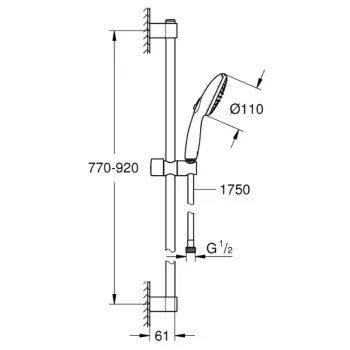 Dušas komplekts Grohe Tempesta 110 2 režīmi (Rain, Jet) 27646003