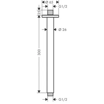 Dušas galvas turētājs Hansgrohe Vernis Blend griestu 30 cm, matēti melns 27805670