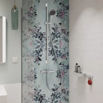 Dušas komplekts Hansgrohe Activera S, Rokas dušas, stieņa un šļūtenes komplekts, EcoSmart, hroms 28042000