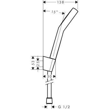 Dušas Komplekts Hansgrohe Activera Select S Rokas duša, turētājs un šļūtene, 2 plūsmas, EcoSmart, hroms 28054000