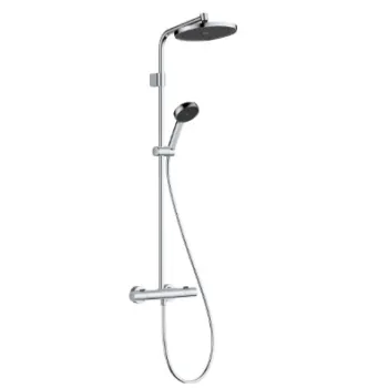 Dušas Sistēma Hansgrohe Activera S ar termostatu, D 24 cm, 2 plūsmas veidi, EcoSmart, hroms 28078000