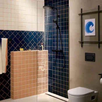 Dušas Sistēma Hansgrohe Activera S ar termostatu, D 24 cm, 2 plūsmas veidi, EcoSmart+, matēti melns 28083670