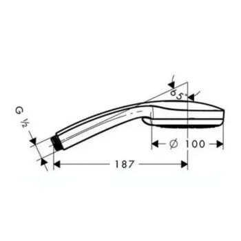 Dušas klausule Hansgrohe Croma 100 - Multi dušas galva, 3 plūsmas, matēts hroms 28536880