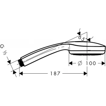 Dušas Klausule Hansgrohe Croma 100 Mono, hroms 28580000