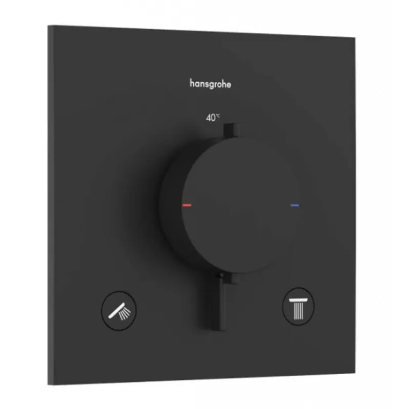 Dušas maisītājs Hansgrohe Ecostat Comfort E ar termostatu iebūvējams , 2 ierīcēm, matēti melns 33711670