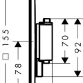 Dušas maisītājs Hansgrohe Ecostat Comfort E ar termostatu iebūvējams, 2 ierīcēm, birstēts melns hroms 33711340