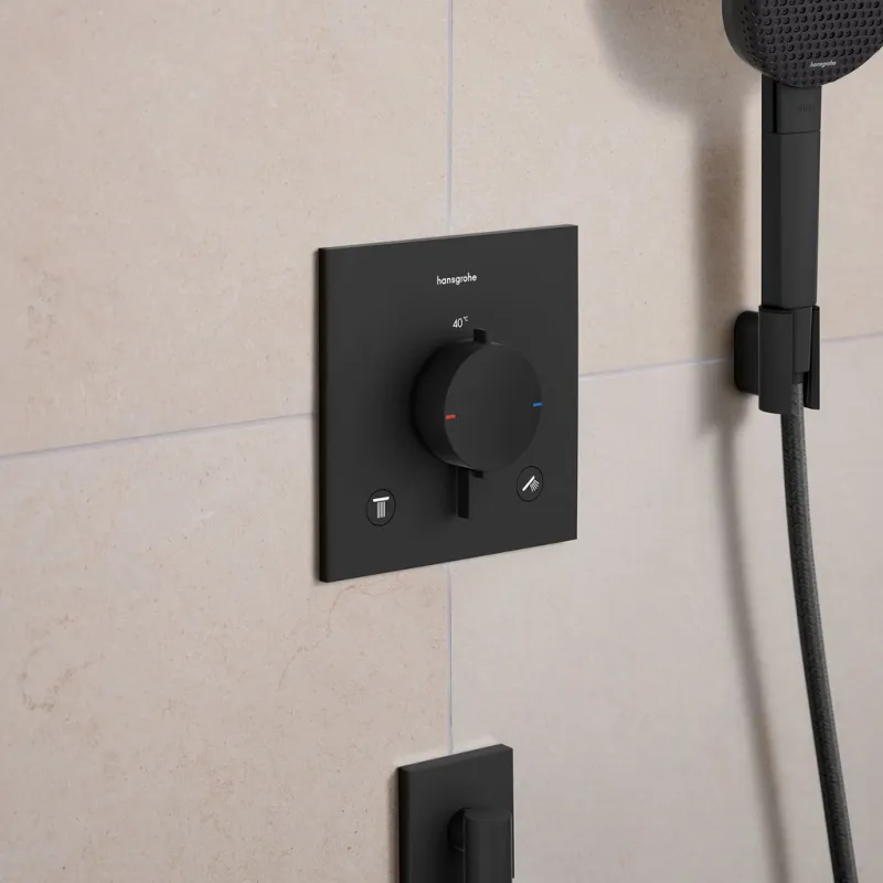 Dušas maisītājs Hansgrohe Ecostat Comfort E ar termostatu iebūvējams , 2 ierīcēm, matēti melns 33711670