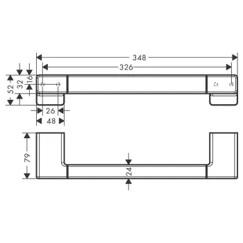 Rokturis Hansgrohe AddStoris, garums 35 cm, birstēts melns hroms 41744340