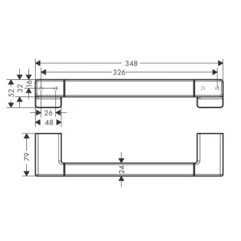 Rokturis vannas istabai Hansgrohe AddStoris, 35 cm, matēti balts 41744700