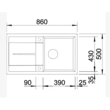 Virtuves izlietne BLANCO METRA 5 S SILG PDUR Anthracite O.AF  SILGRANIT™ 513212