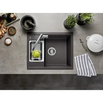 Virtuves Izlietne BLANCO METRA 6 SILG PDUR Anthracite O.ZUB O.AF SILGRANIT™, PuraDur™, Antracīta 516179