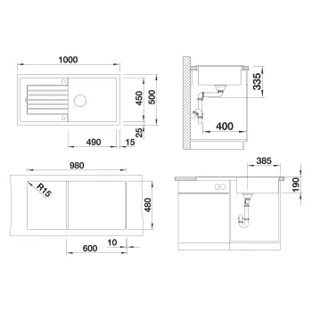Virtuves Izlietne BLANCO ZIA XL 6 S SILG PDUR White O.AF SILGRANIT™, PuraDur™, Balta 517571