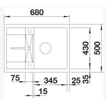 Virtuves izlietne BLANCO METRA 45 S Compact SILG PDUR Black O.AF SILGRANIT™ 525912