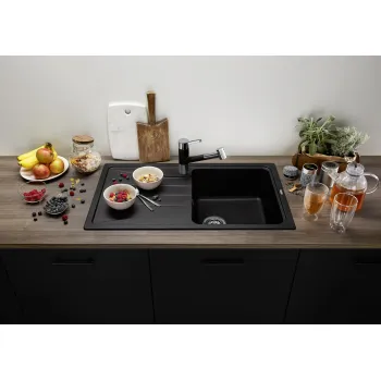 Virtuves Izlietne BLANCO SONA 5 S SILG PDUR Black O.AF  Melna, SILGRANIT™ 525972
