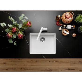 Virtuves Izlietne BLANCO SUBLINE 500-U SILG PDUR White InFino O.AF SILGRANIT™, PuraDur™, Balta 523436