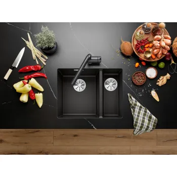 Virtuves Izlietne BLANCO SUBLINE 340/160-U LI SILG PDUR Anthracite InFino O.AF SILGRANIT™, PuraDur™, Antracīta 523548