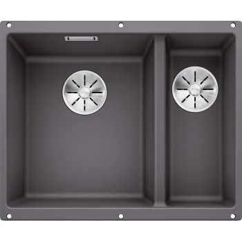 Virtuves Izlietne BLANCO SUBLINE 340/160-U LI SILG PDUR Rock grey InFino O.AF SILGRANIT™, PuraDur™, Akmeņu pelēka 523549