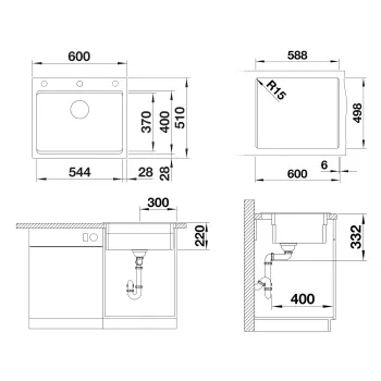 Virtuves Izlietne BLANCO ETAGON 6 PDUR Anthracite M.ZUB InFino O.AF  SILGRANIT™, PuraDur™, Antracīta 524539
