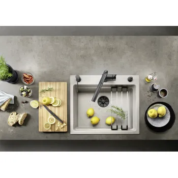 Virtuves Izlietne BLANCO ETAGON 6 PDUR White M.ZUB InFino O.AF  SILGRANIT™, PuraDur™, Balta 524543