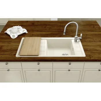 Virtuves Izlietne BLANCO FARON XL 6 S SILG PDUR White O.ZUB O.AF SILGRANIT™, PuraDur™, Balta 524807