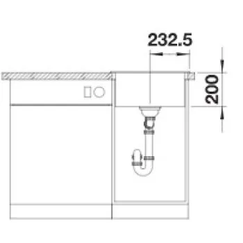 Virtuves izlietne BLANCO NAYA 45 SILG PDUR Black O.AF SILGRANIT™ 526572