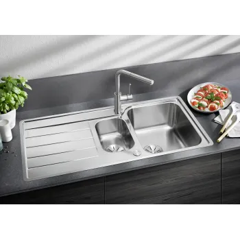 Virtuves Izlietne BLANCO CLASSIMO 6 S-IF RV 2B brushed M.ZUB InFino M.AF Nerūsējošais tērauds, Krāsots pārklājums 525329