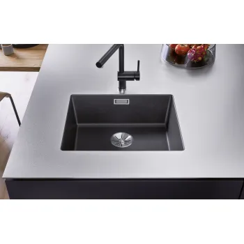 Virtuves Izlietne BLANCO SUBLINE 500-U SILG Volcano grey InFino O.AF SILGRANIT™, PuraDur™, Vulkāna pelēks 527353