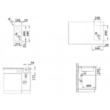Virtuves Izlietne BLANCO SOLIS 180-U BRUSHED InFino O.AFNerūsējošais tērauds, Krāsots pārklājums 526113
