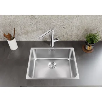 Virtuves Izlietne BLANCO SOLIS 500-IF BRUSHED InFino O.AF Nerūsējošais tērauds, Krāsots pārklājums 526123