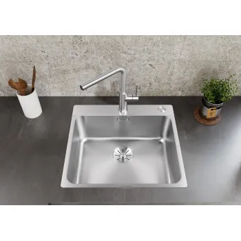 Virtuves Izlietne BLANCO SOLIS 500-IF/A BRUSHED InFino M.PC Nerūsējošais tērauds, Krāsots pārklājums 526124