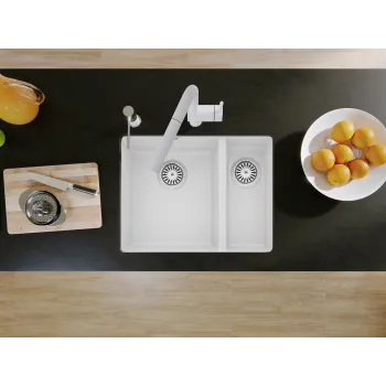 Virtuves Izlietne BLANCO ROTAN 340/160-U LI Soft white O.AF SILGRANIT™, Silti balts 527144