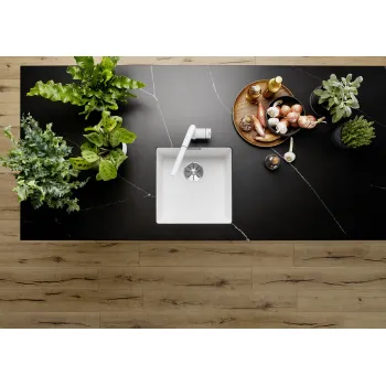 Virtuves Izlietne BLANCO SUBLINE 400-U SILG Soft white InFino O.AF SILGRANIT™, PuraDur™, Silti balts 527166