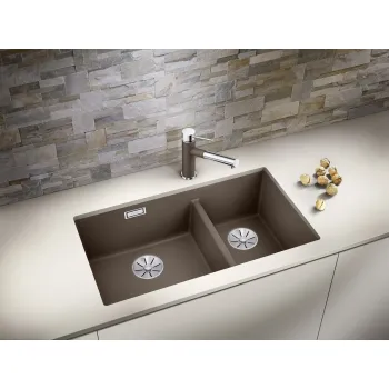 Virtuves Izlietne BLANCO SUBLINE 430/270-U SILG Volcano grey InFino O.AF SILGRANIT™, PuraDur™, Vulkāna pelēks 527350