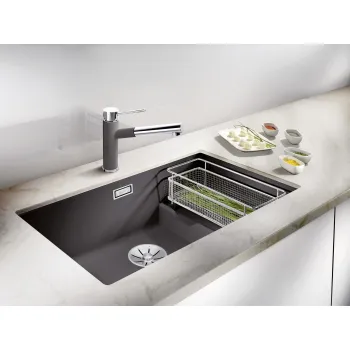 Virtuves Izlietne BLANCO SUBLINE 700-U Level SILG Volcano grey M.ZUB InFino O.AF SILGRANIT™, Vulkāna pelēks 527354