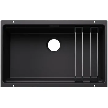 Virtuves Izlietne BLANCO ETAGON 700-U SILG Black M.ZUB O.AF WFS SILGRANIT™, Melna 527762