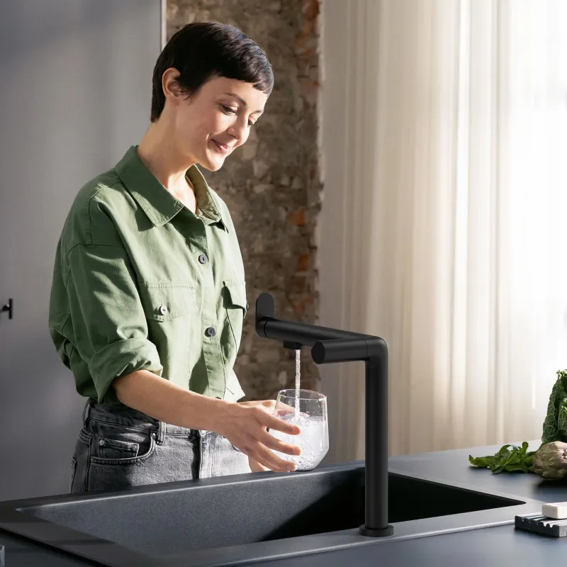 Vitruves maisītājs Hansgrohe Aqittura M91, SodaSystem, sBox, matēti melns 76810670