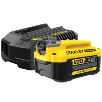 Akumulatoru lādētājs Stanley  komplekts  4A lādētājs un 1x akumulators 18 V 4,0 Ah SFMCB14M1-QW